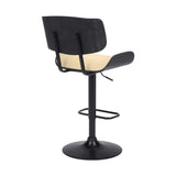 25" Cream And Black Iron Swivel Adjustable Height Bar Chair - Homeroots - Flyclothing LLC