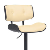25" Cream And Black Iron Swivel Adjustable Height Bar Chair - Homeroots - Flyclothing LLC