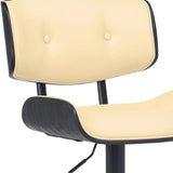 25" Cream And Black Iron Swivel Adjustable Height Bar Chair - Homeroots - Flyclothing LLC