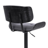 25" Gray And Black Iron Swivel Adjustable Height Bar Chair - Homeroots - Flyclothing LLC