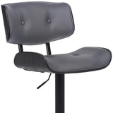 25" Gray And Black Iron Swivel Adjustable Height Bar Chair - Homeroots - Flyclothing LLC