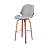 26" Gray And Brown Swivel Counter Height Bar Chair - Homeroots - Flyclothing LLC