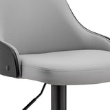 24" Gray And Black Iron Swivel Adjustable Height Bar Chair - Homeroots