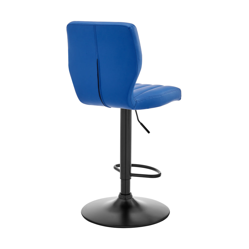 25" Blue And Black Iron Swivel Adjustable Height Bar Chair - Homeroots - Flyclothing LLC