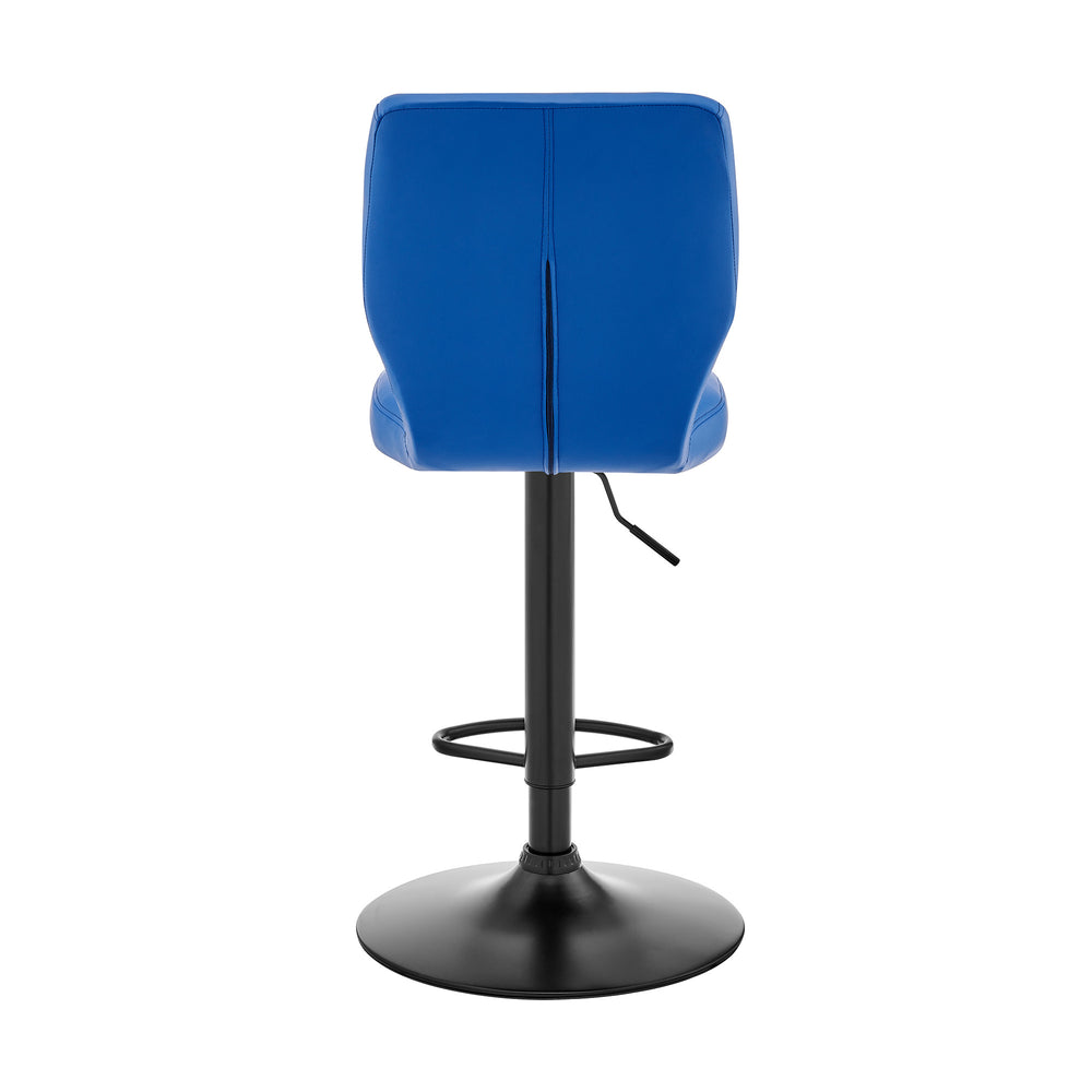 25" Blue And Black Iron Swivel Adjustable Height Bar Chair - Homeroots - Flyclothing LLC