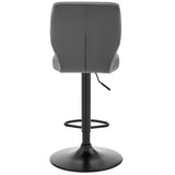25" Gray And Black Iron Swivel Adjustable Height Bar Chair - Homeroots - Flyclothing LLC