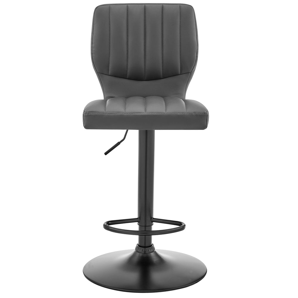 25" Gray And Black Iron Swivel Adjustable Height Bar Chair - Homeroots - Flyclothing LLC