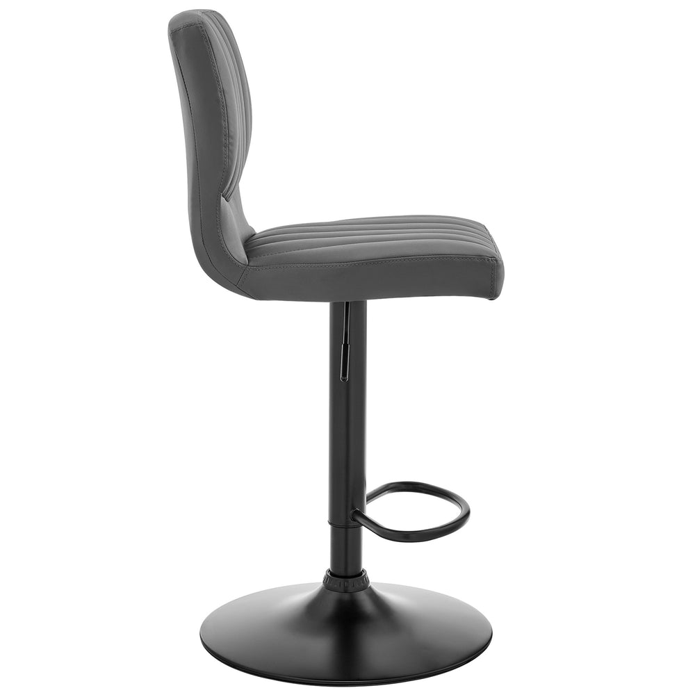 25" Gray And Black Iron Swivel Adjustable Height Bar Chair - Homeroots - Flyclothing LLC