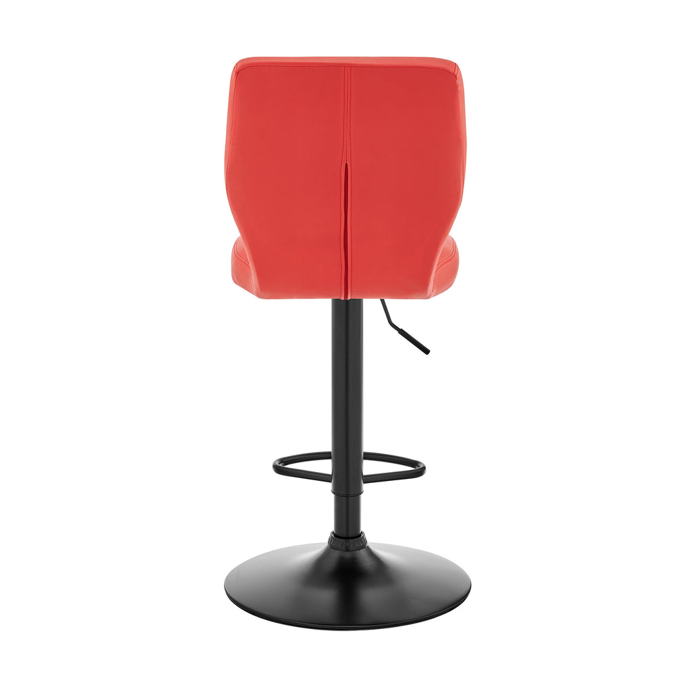 25" Red And Black Iron Swivel Adjustable Height Bar Chair - Homeroots - Flyclothing LLC