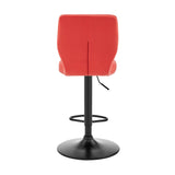 25" Red And Black Iron Swivel Adjustable Height Bar Chair - Homeroots - Flyclothing LLC