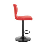25" Red And Black Iron Swivel Adjustable Height Bar Chair - Homeroots - Flyclothing LLC