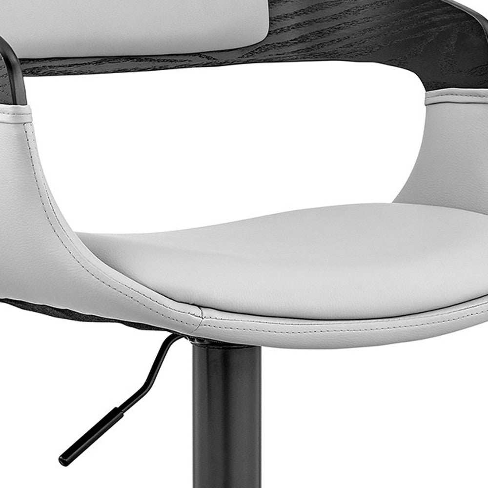 Gray And Black Iron Swivel Low Back Adjustable Height Bar Chair - Homeroots - Flyclothing LLC