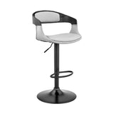 Gray And Black Iron Swivel Low Back Adjustable Height Bar Chair - Homeroots - Flyclothing LLC