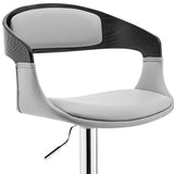 24" Gray And Silver Iron Swivel Low Back Adjustable Height Bar Chair - Homeroots - Flyclothing LLC