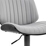 24" Gray And Black Iron Swivel Adjustable Height Bar Chair - Homeroots - Flyclothing LLC