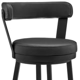 26" Black Iron Swivel Counter Height Bar Chair - Homeroots - Flyclothing LLC