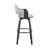 26" Gray And Black Iron Swivel Low Back Counter Height Bar Chair - Homeroots - Flyclothing LLC