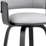 26" Gray And Black Iron Swivel Low Back Counter Height Bar Chair - Homeroots - Flyclothing LLC