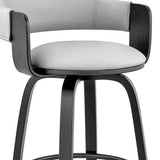 26" Gray And Black Iron Swivel Low Back Counter Height Bar Chair - Homeroots - Flyclothing LLC