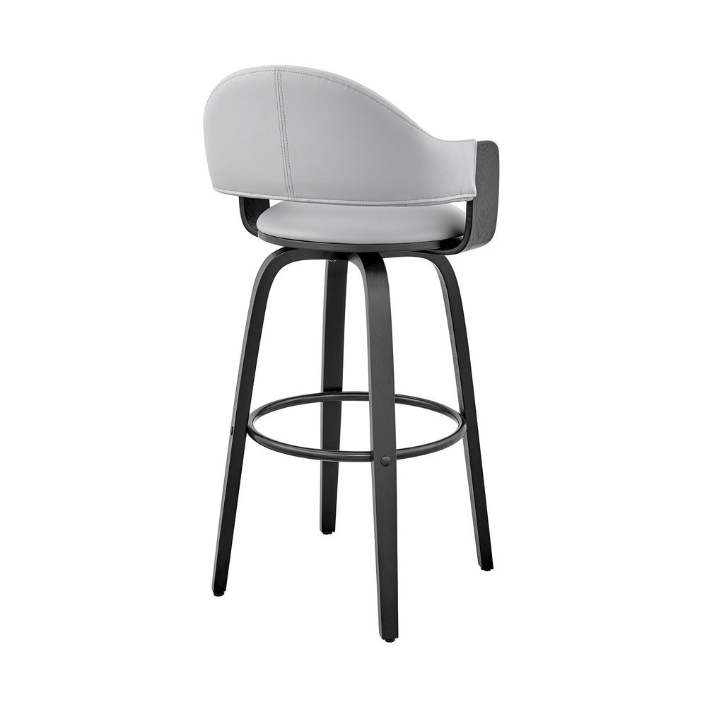 30" Gray And Black Iron Swivel Low Back Bar Height Bar Chair - Homeroots - Flyclothing LLC