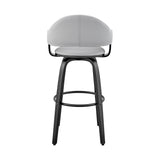 30" Gray And Black Iron Swivel Low Back Bar Height Bar Chair - Homeroots - Flyclothing LLC