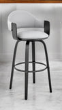 30" Gray And Black Iron Swivel Low Back Bar Height Bar Chair - Homeroots - Flyclothing LLC