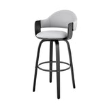 30" Gray And Black Iron Swivel Low Back Bar Height Bar Chair - Homeroots - Flyclothing LLC