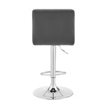 24" Gray And Silver Iron Swivel Low Back Adjustable Height Bar Chair - Homeroots - Flyclothing LLC