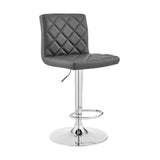 24" Gray And Silver Iron Swivel Low Back Adjustable Height Bar Chair - Homeroots - Flyclothing LLC