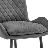 31" Charcoal And Black Iron Bar Height Bar Chair - Homeroots