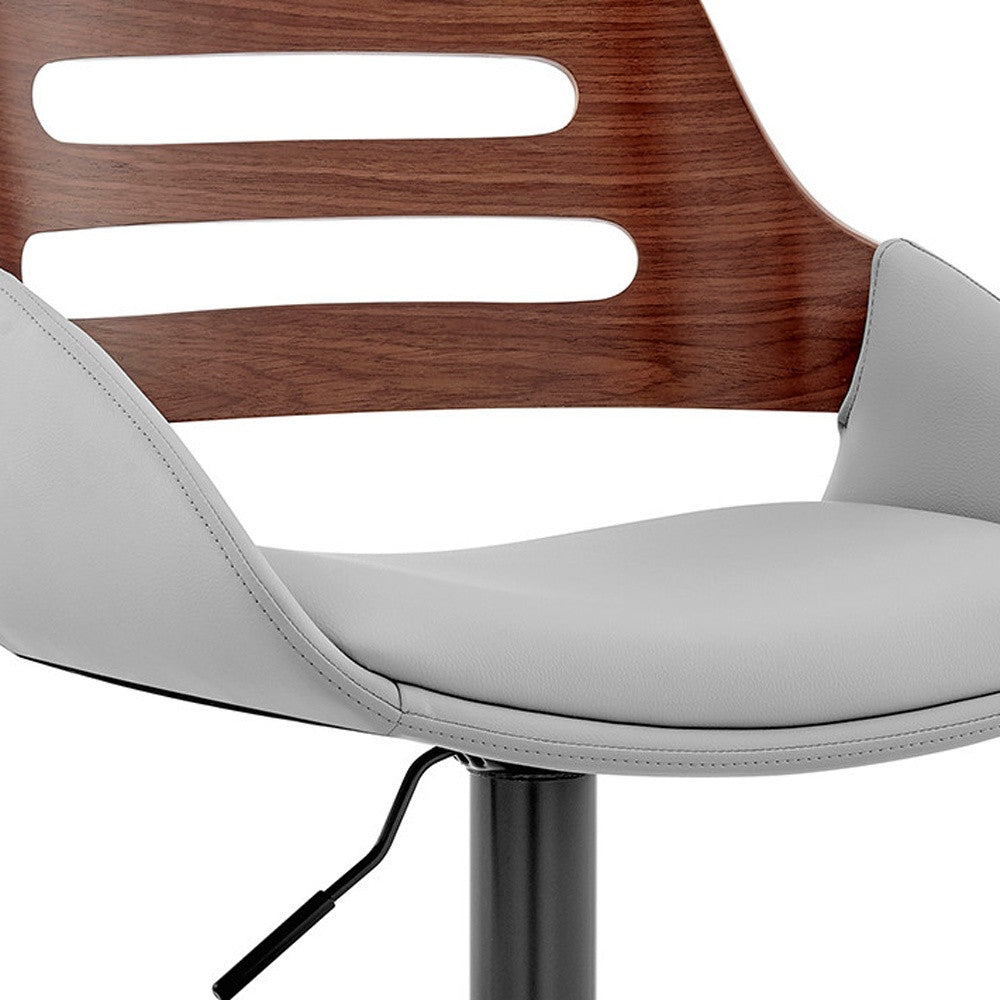 25" Gray And Black Iron Swivel Low Back Adjustable Height Bar Chair - Homeroots - Flyclothing LLC