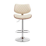 24" Cream And Silver Faux Leather And Iron Swivel Low Back Adjustable Height Bar Chair - Homeroots - Flyclothing LLC