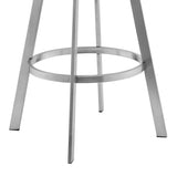 26" Gray And Silver Faux Leather And Iron Swivel Low Back Counter Height Bar Chair - Homeroots - Flyclothing LLC