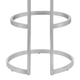 30" Gray And Silver Faux Leather And Iron Swivel Backless Bar Height Bar Chair - Homeroots - Flyclothing LLC