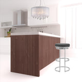 30" Gray And Silver Faux Leather And Iron Swivel Backless Bar Height Bar Chair - Homeroots - Flyclothing LLC