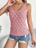 Openwork Wide Strap Knit Vest - Trendsi - Flyclothing LLC