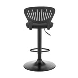 23" Black Iron Swivel Low Back Adjustable Height Bar Chair - Homeroots