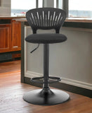 23" Black Iron Swivel Low Back Adjustable Height Bar Chair - Homeroots