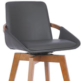 27" Gray And Brown Iron Swivel Counter Height Bar Chair - Homeroots - Flyclothing LLC