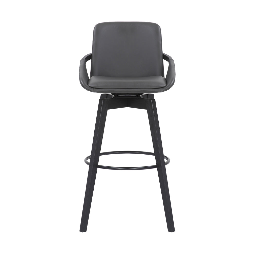 31" Gray And Black Iron Swivel Bar Height Bar Chair - Homeroots - Flyclothing LLC