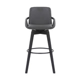 31" Gray And Black Iron Swivel Bar Height Bar Chair - Homeroots - Flyclothing LLC