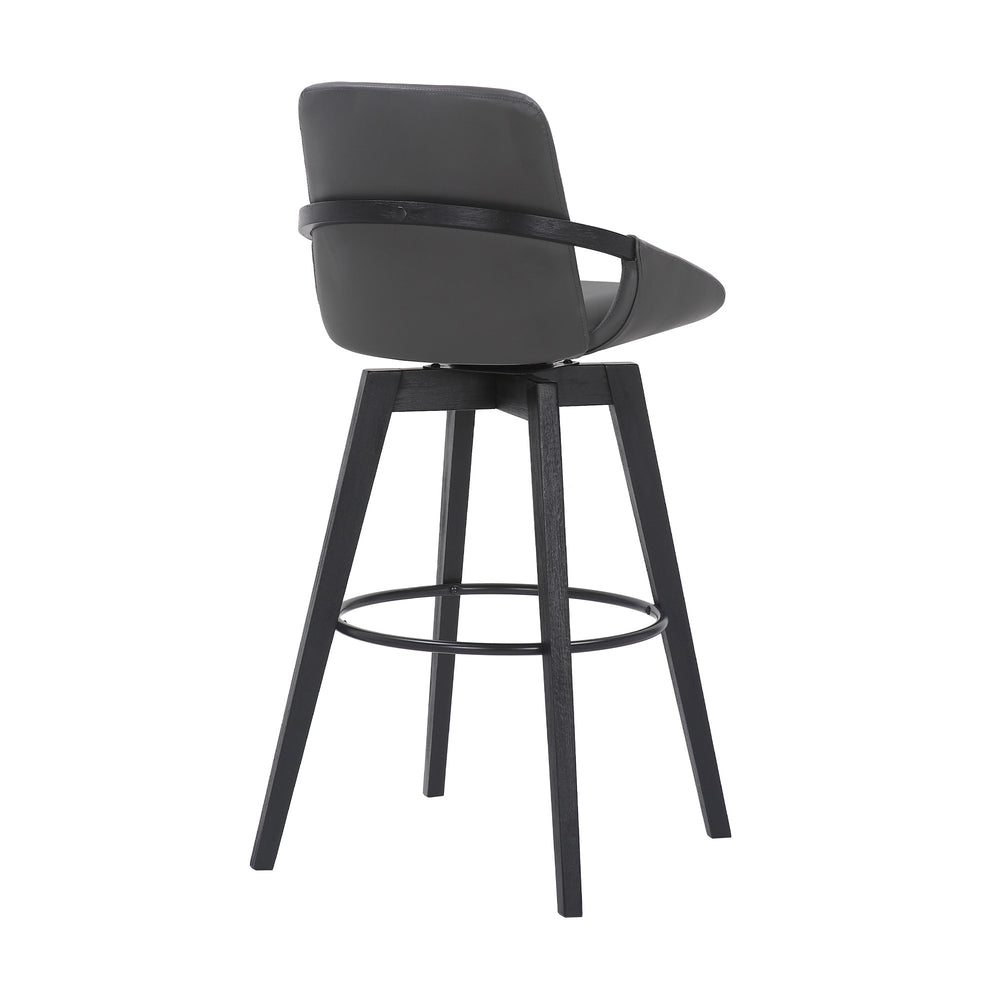 31" Gray And Black Iron Swivel Bar Height Bar Chair - Homeroots - Flyclothing LLC