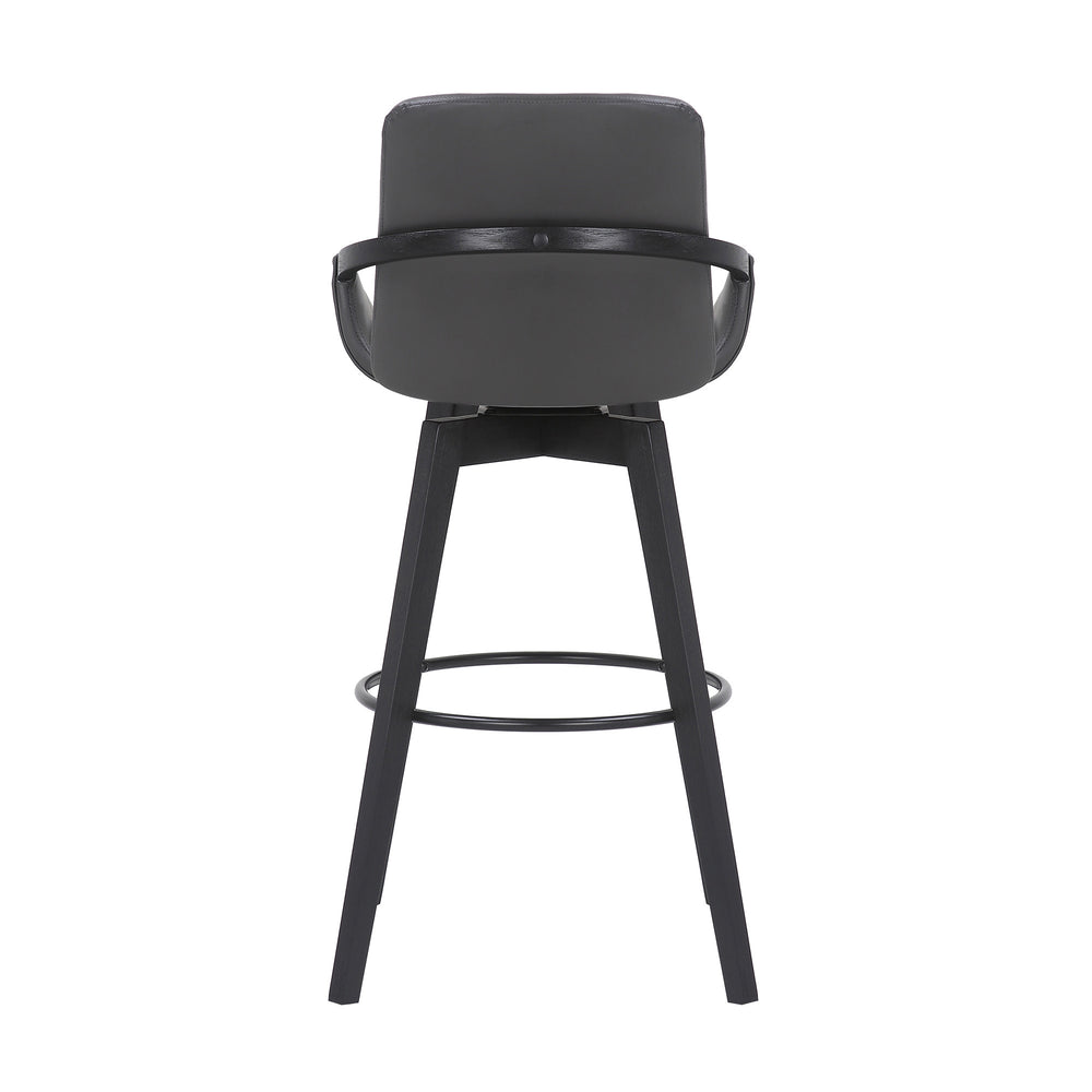 31" Gray And Black Iron Swivel Bar Height Bar Chair - Homeroots - Flyclothing LLC