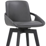 31" Gray And Black Iron Swivel Bar Height Bar Chair - Homeroots - Flyclothing LLC