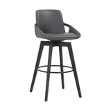 31" Gray And Black Iron Swivel Bar Height Bar Chair - Homeroots - Flyclothing LLC