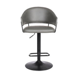 25" Gray And Black Iron Swivel Adjustable Height Bar Chair - Homeroots - Flyclothing LLC