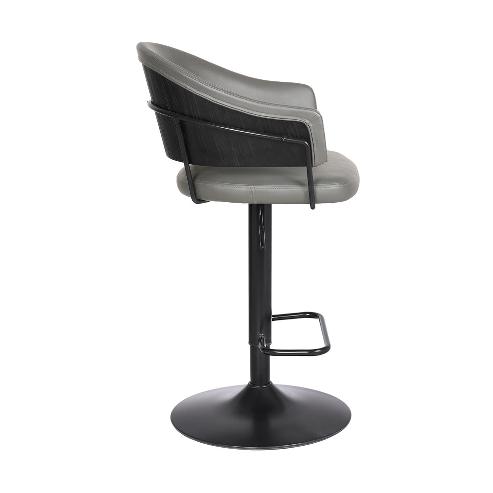 25" Gray And Black Iron Swivel Adjustable Height Bar Chair - Homeroots - Flyclothing LLC