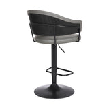 25" Gray And Black Iron Swivel Adjustable Height Bar Chair - Homeroots - Flyclothing LLC