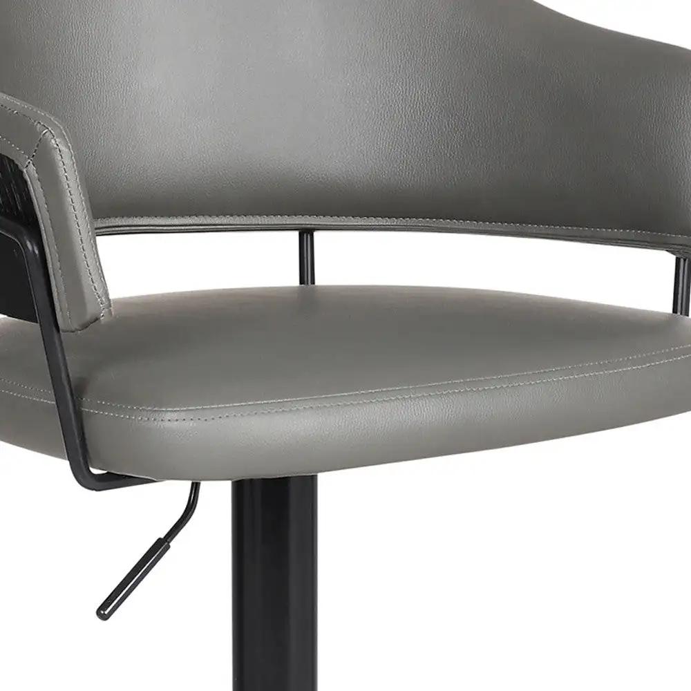 25" Gray And Black Iron Swivel Adjustable Height Bar Chair - Homeroots - Flyclothing LLC