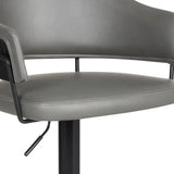 25" Gray And Black Iron Swivel Adjustable Height Bar Chair - Homeroots - Flyclothing LLC